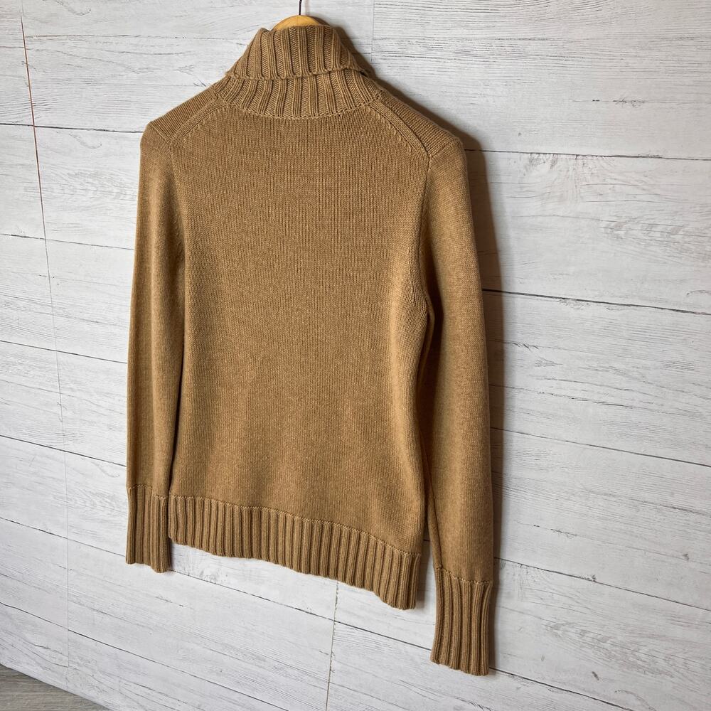 J Crew Sweater Womens Size Medium Camel Italian-Spun 100% Cashmere Turtleneck - Picture 13 of 16